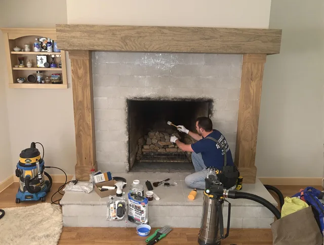Detailed creosote removal process by Huntersville Chimney Sweep in Huntersville, NC