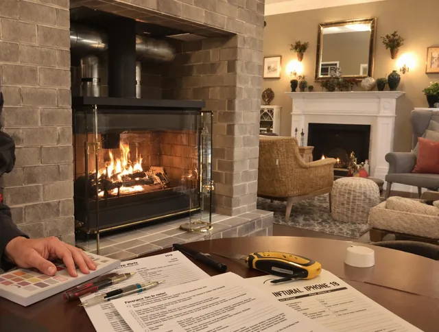 Huntersville Chimney Sweep verifying fireplace safety measures in Huntersville, NC